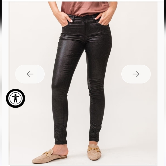 Dear John Pants - Dear John Black GISELE HIGH RISE SKINNY PANT Size 31 Faux Leather